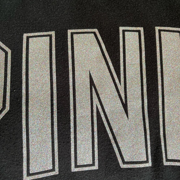 Pink Victoria Secret Glitter Crew Black Sweatshirt - Picture 4 of 9